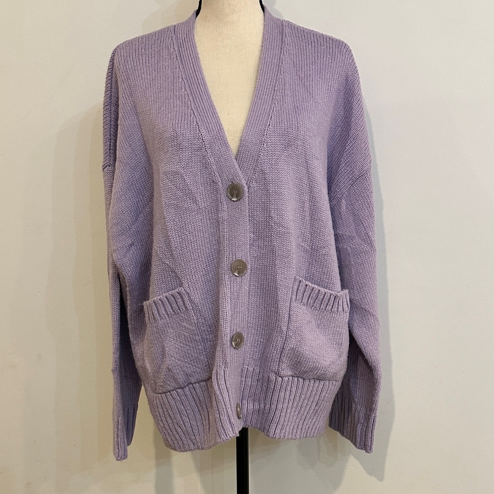 The Drop Lavender Purple Women's Sweater Knit Cardigan XL